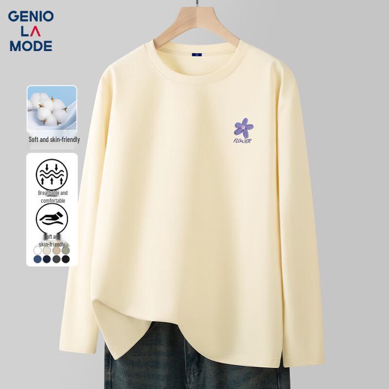 

GENIOLAMODE Men s Casual Printed Long Sleeve Cotton Tee 3XL