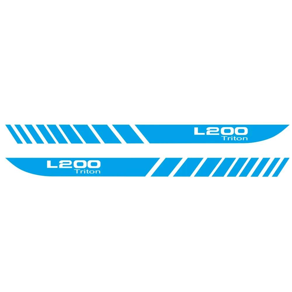 2Pcs Car Long Side Stripes Stickers For Mitsubishi L200 Triton Auto Sports DIY Vinyl Film Styling Decals Car Tuning Sticker