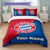 Bayern Munich Custom Name Text Bedding Set 1 Duvet Cover+2 Pillowcases Soccer Logo Personalized Gift For Special Occasion Bedroom Decor
