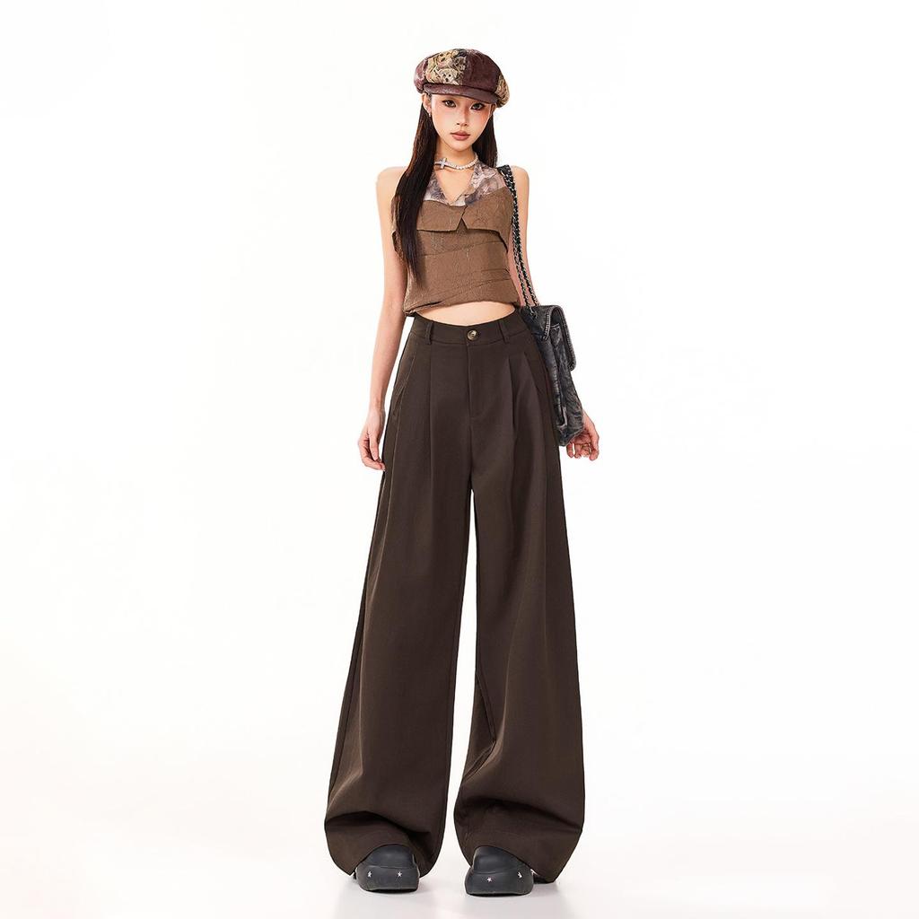 2026 Spring Women's Wide-Leg Pleated Retro Casual Pants