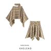 Kaslead New Arrival Women's Clothing Fashion Style Fashion Gingham Scarf Cloak Skirt 2010819 6929515