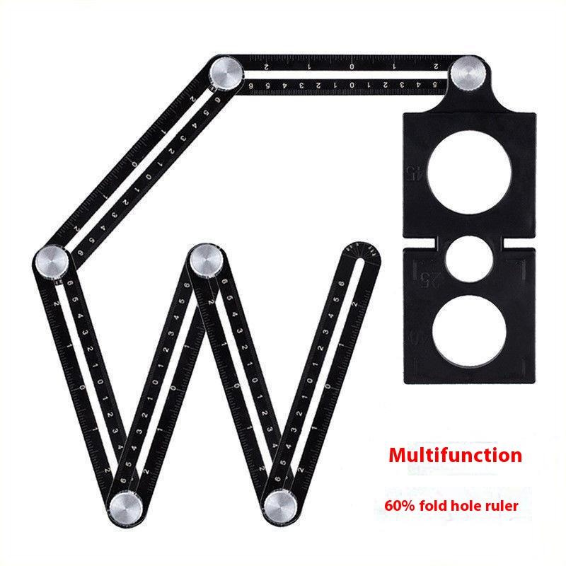 Six-fold Ruler Multifunctional Universal Folding Ruler Tile Opening Positioner Hexagonal Woodworking Rulers