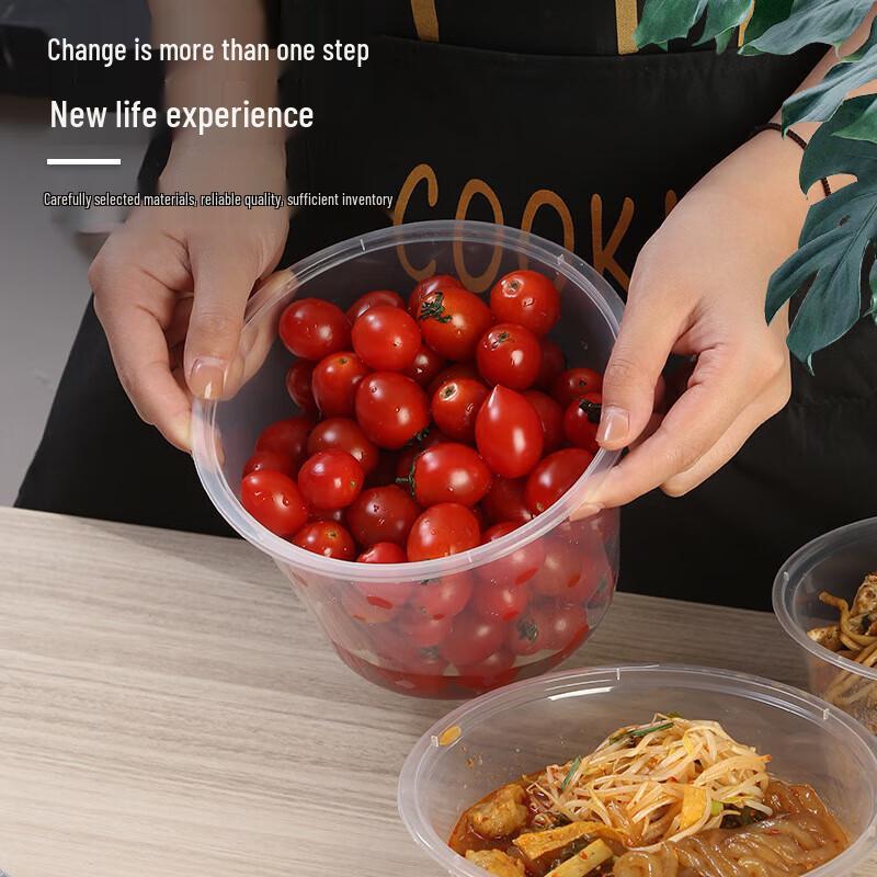 Clear Round Disposable Food Containers with Lids