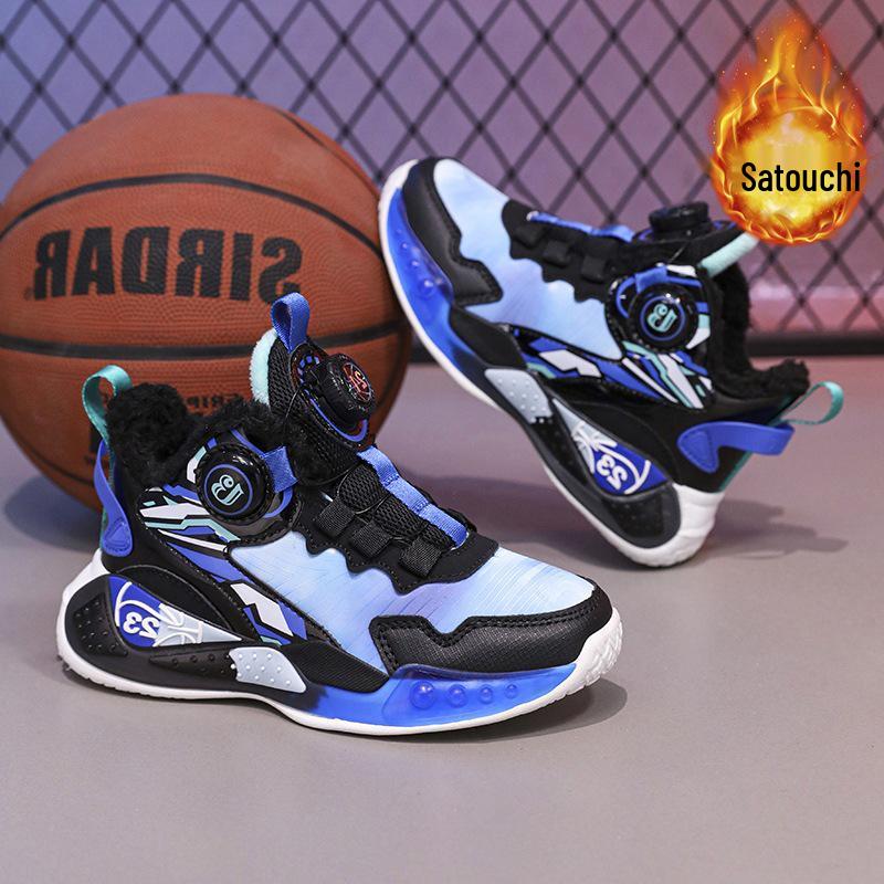Jungen Basketballschuhe Winter 2025 - Leichte, rutschfeste Sportschuhe mit Samtfutter für Kinder