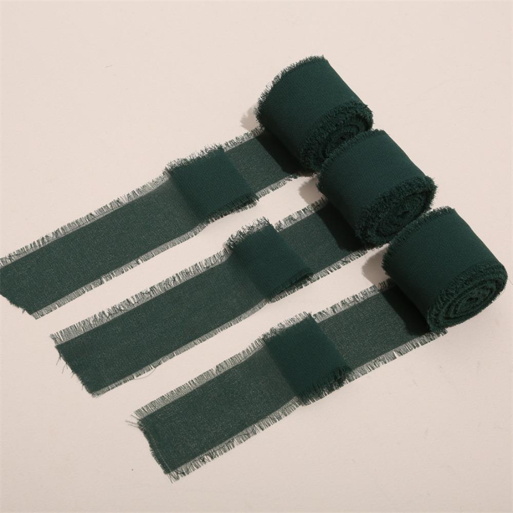 3 Rolls 5m Fringe Chiffon Silk Ribbon Handmade Hairy Chiffon Ribbon Chiffon Ribbon  Bridal Bouquets