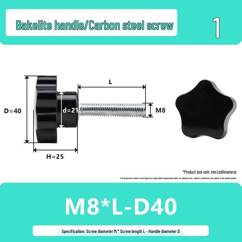 Bakelite Handle Mechanical Adjustment Screw with Rubber Hex Head (M5 M6 M8 M10)