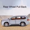 1:32 LX570 GLS580 SUV Car Model Toy Diecast Metal Doors Opened Sound Light Pull Back Off-road Vehicle Models Decorative Gifts