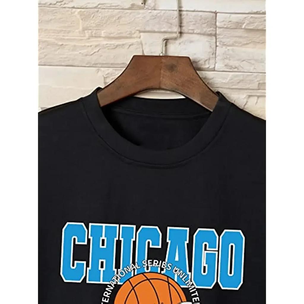 Men's Letter Graphic Print Casual T Shirt Top Short Sleeve Summer Tee Tops Cotton Four Seasons Daily Tees Mens T Shirts
