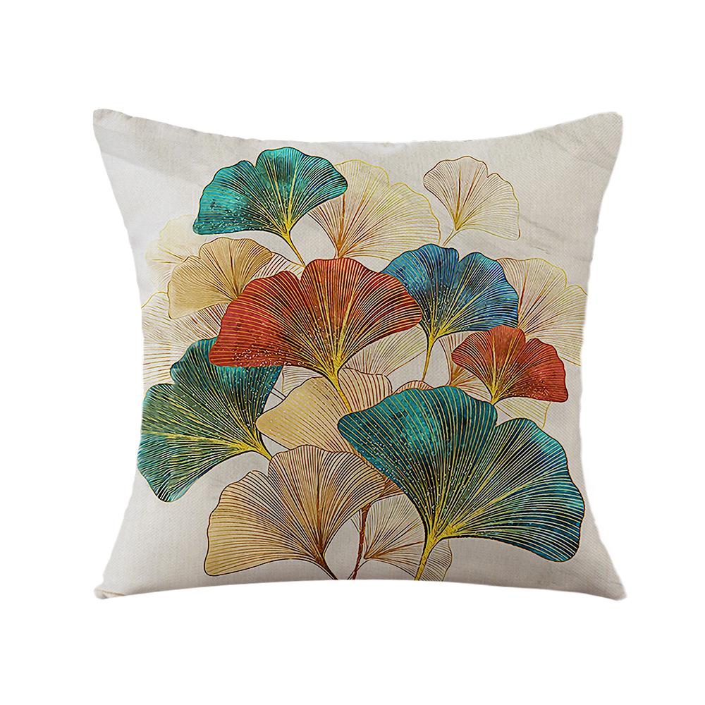 Pillow Home Ginkgo Plant Print Car Cushion Bedside Cushion Pillow Cover