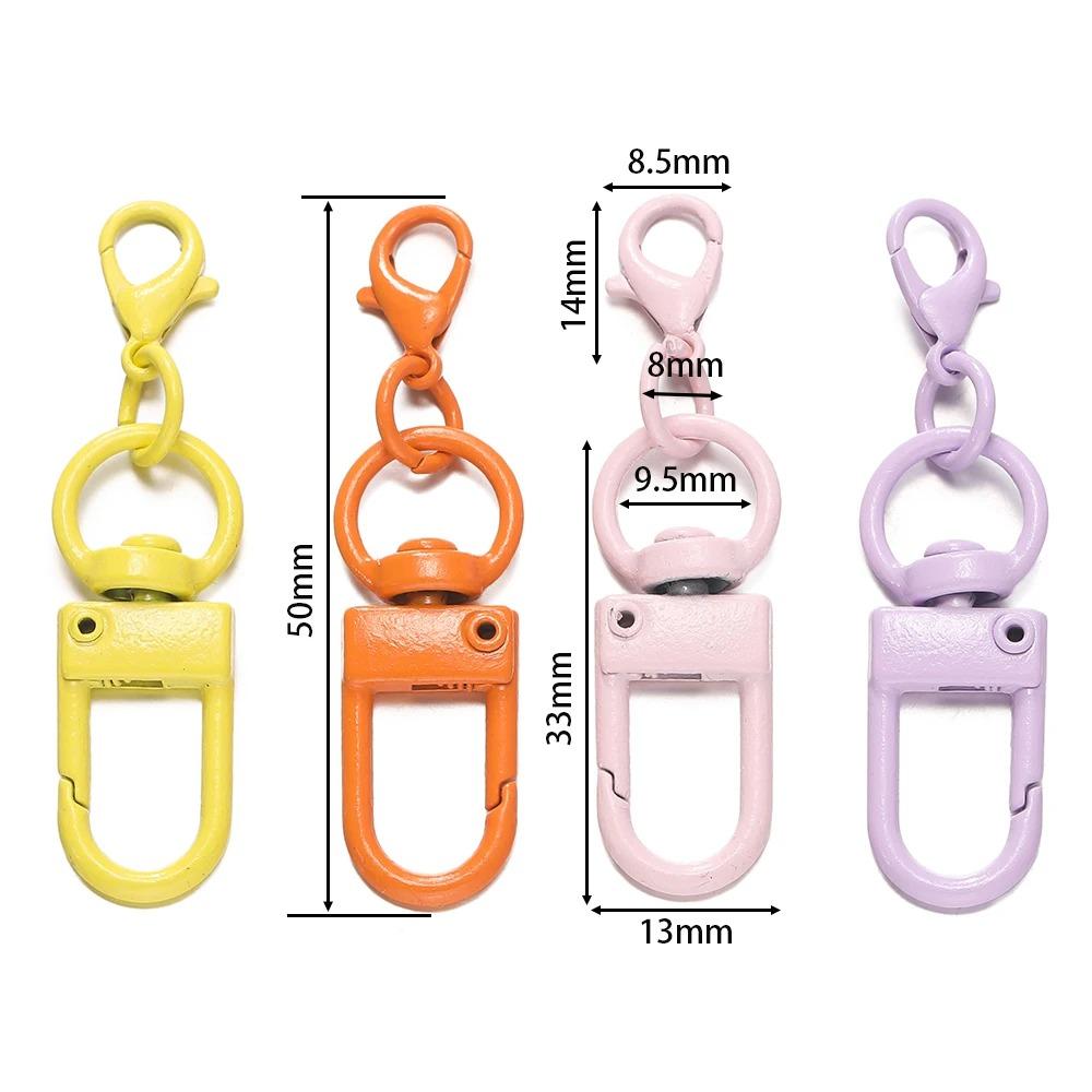 Colorful Lobster Clasp Hooks Keychain With Lobster Matel Clasps For DIY Jewelry Making Dog Buckle Neckalce Accessories 5-10pcs