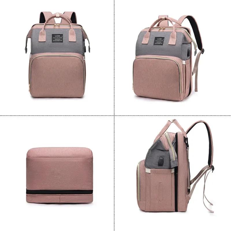 New Multifunctional Mother and Baby Bag Mom Bag Bottle Backpack Folding Sleeping Changing Bag Diaper Backpack