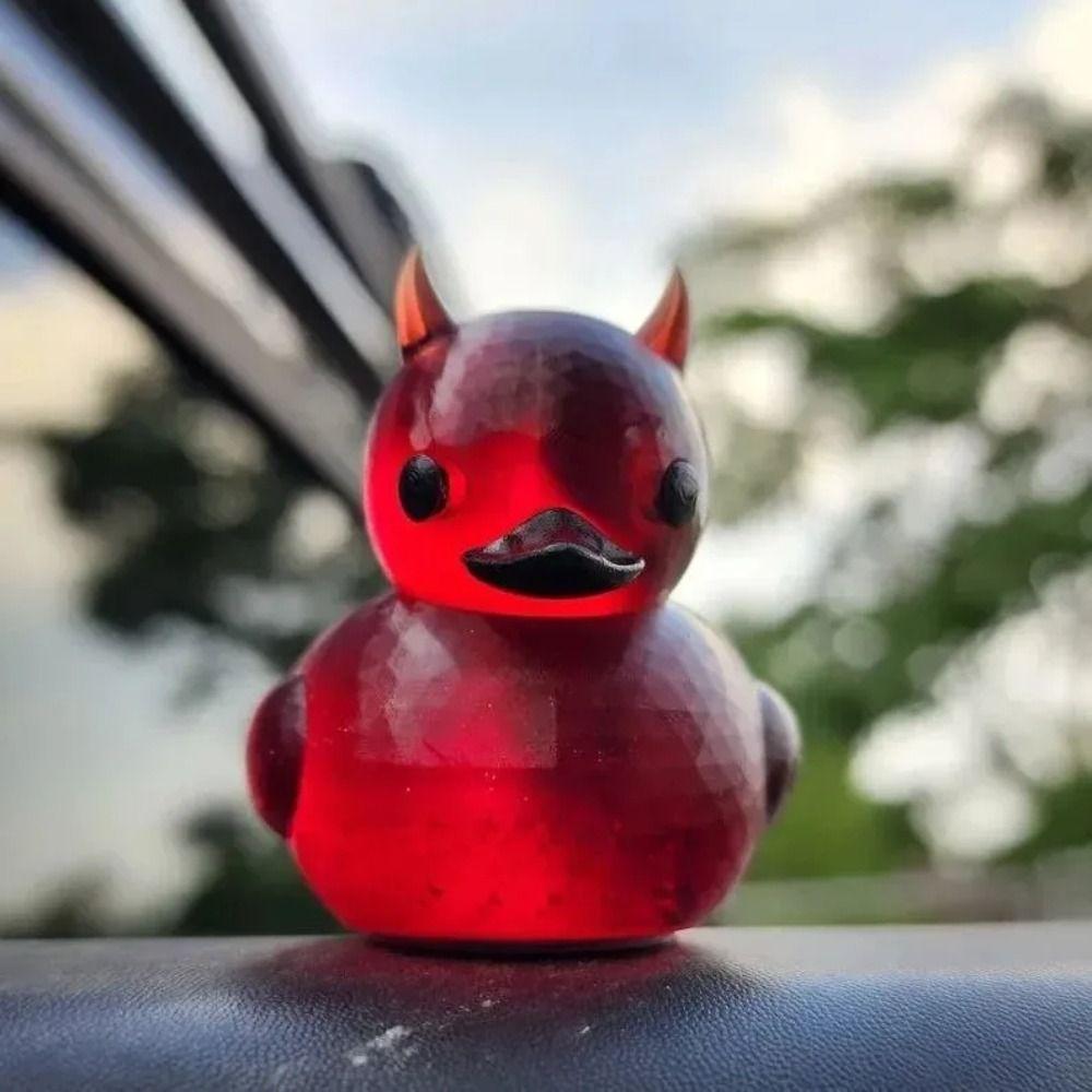 Resin Devil Ducky Mini Gothic Dark Duck Ornament New Duckieville Ducks