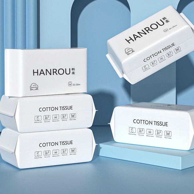 Engångs bomullshandduk för ansiktstvätt: Förtjockad, Mjuk, Dubbelanvändning för Våt- och Torrrengöring