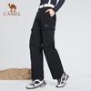 Camel Women's Casual Cotton Straight-Leg Cuffed Cargo Pants