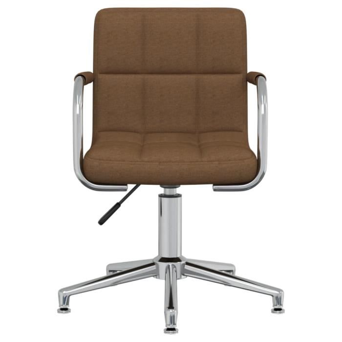 VidaXL Chaise pivotante de bureau Marron, Tissu.