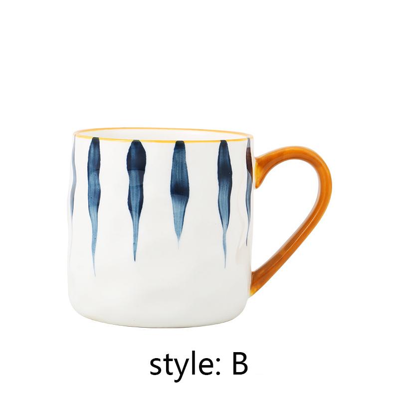 YWDL 400ml Bumpy Surface Ceramic Coffee Mug Heat-resisting Milk Oats Breakfast Cup With Handgrip Home Mug Drinkware Japanese