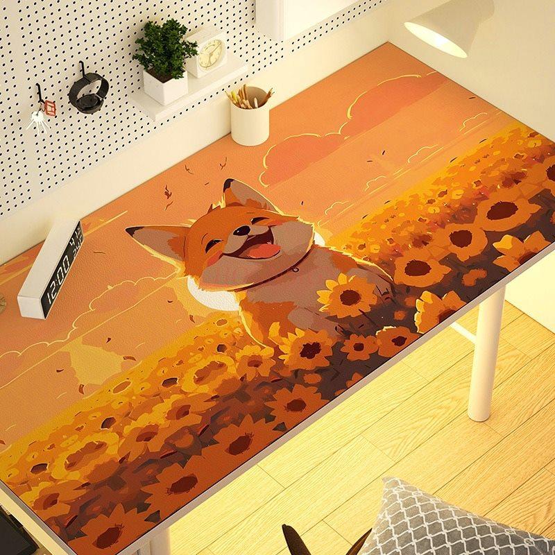 1pcs Silicone Cartoon Desk Mat for Elementary School Students To Study, Writing Desk, Leather Tablecloth