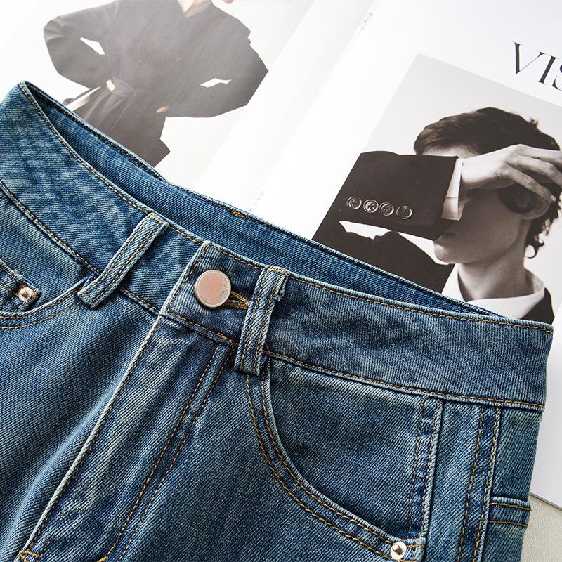 Women's Retro Blue High Waist Wide Leg Jeans - Spring 2025 Collection