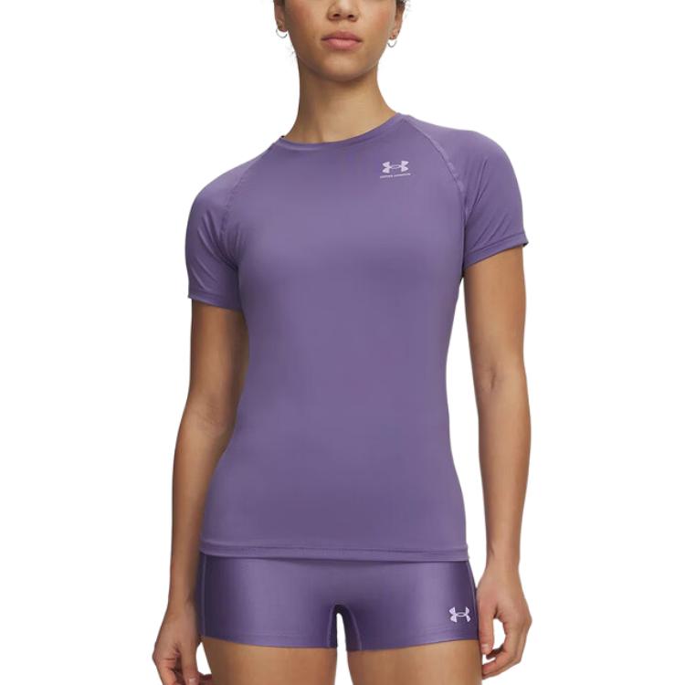Under Armour HeatGear Leicht Bequem Glatt Hautfreundlich Einfach zu Tragen Kurzarm T-Shirt Damen Oberteile 1365460-520