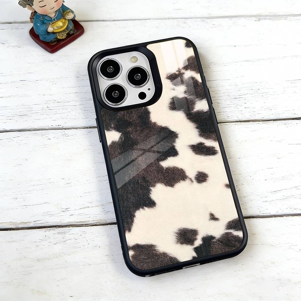 Καφέ Λευκή Αγελάδα Θήκη Κινητού Για iPhone17,16,15,14,13,12,11 Plus,Pro Μαγνητική με Magsafe Ασύρματη Φόρτιση
