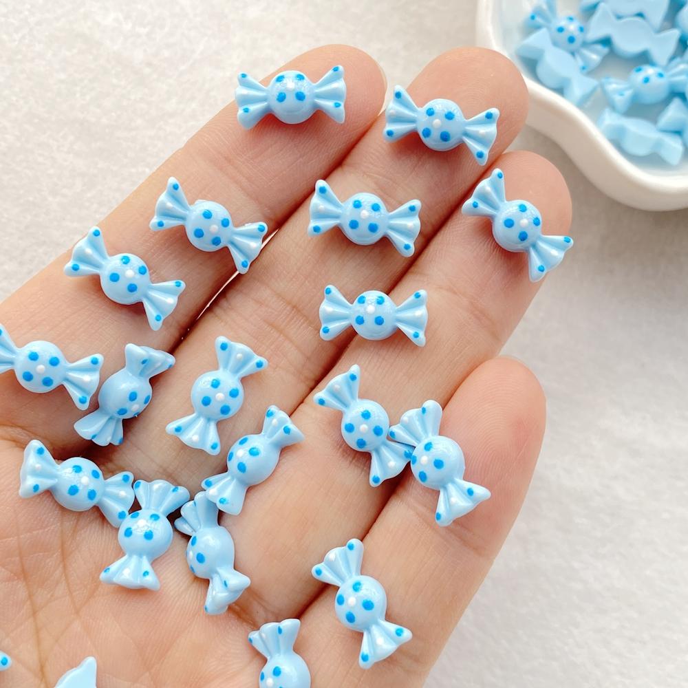 30Pcs Cute Mini Cartoon Candy Series Flat Back Rhinestone Bead Scrapbook DIY Manicures Appliques Accessories Crafts