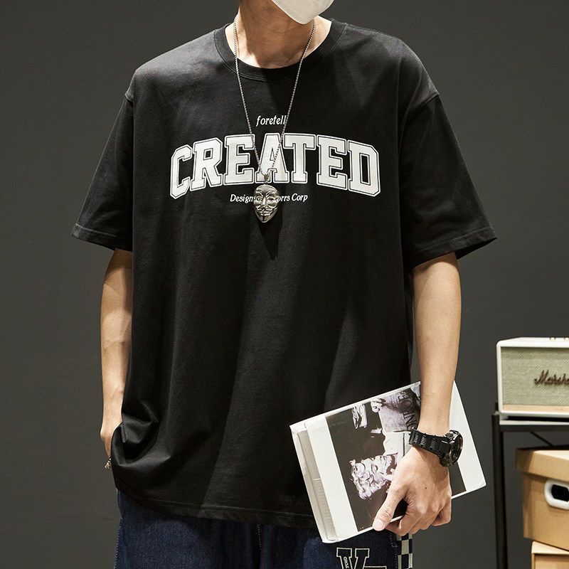 

Men Short Sleeve Print Cotton T Shirt Summer Tops S