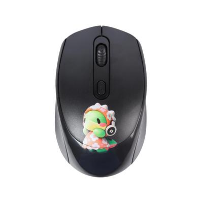 Bezprzewodowa mysz optyczna USB Kompatybilna z i MacBookiem Popularna postać Uroczy żółw Czarna Mysz 2,4 GHz, Cicha, Zasilana bateriami, Kompaktowa, Mysz 4-przyciskowa,