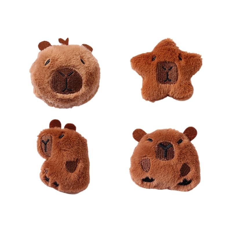 

4Pcs Cartoon Capybara Plush Toy Fridge Magnets for Refrigerators Decoration Cute Plush Dolls Sticker for Household Use 1