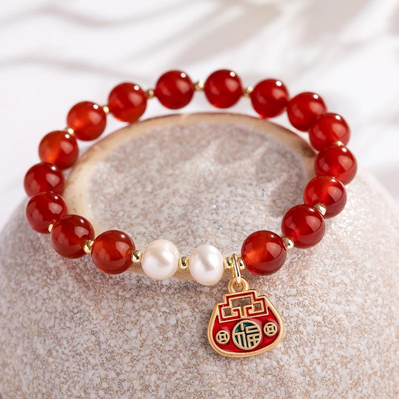 Natal Agate Beaded Blessing Good Meaning Jewelry Pearls Give Girls New Gifts Jewelry