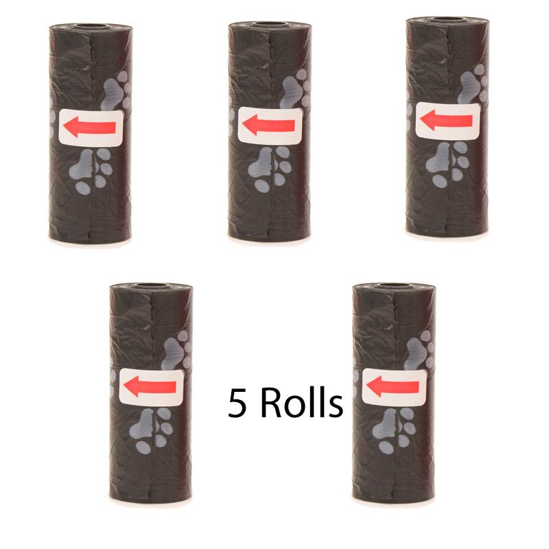 Pet Poop Bags Disposable Dog Waste Bags Bulk Poop Bags with Leash Clip and Bone Bag Dispenser 5 Rolls of 75 Pcs Bags