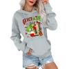 Women's Casual Comfortable Neck Hooded Long Sleeve Christmas Print Warm Sweatshirt