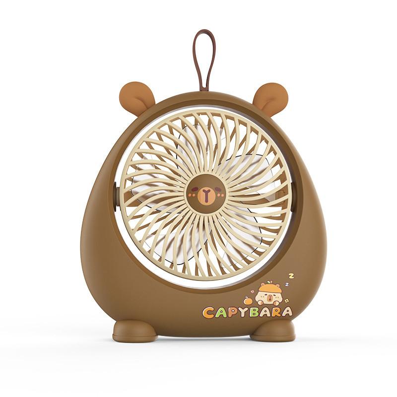 Kapibara Desktop Fan Portable Usb Rechargeable Quiet Office Table Fan For Camping CapybaraBrown