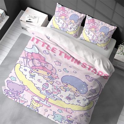 Cute L-Little T-Twin S-Star Duvet Cover Set Home Style Bedding Soft Laundry Cotton Bed 3 Piece Set Student Dormitory Gift