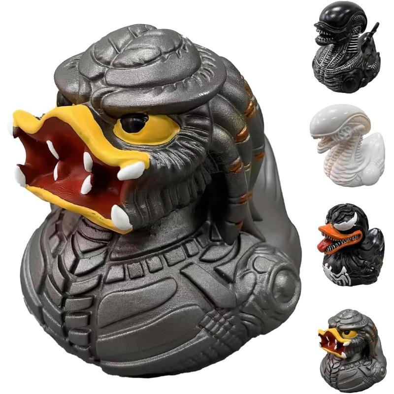 Sculptură unică de rață din rășină, rațe cu personaje din filme de groază, artă decorativă creativă și jucăușă, perfectă pentru casă, birou, obiecte de colecție și cadouri