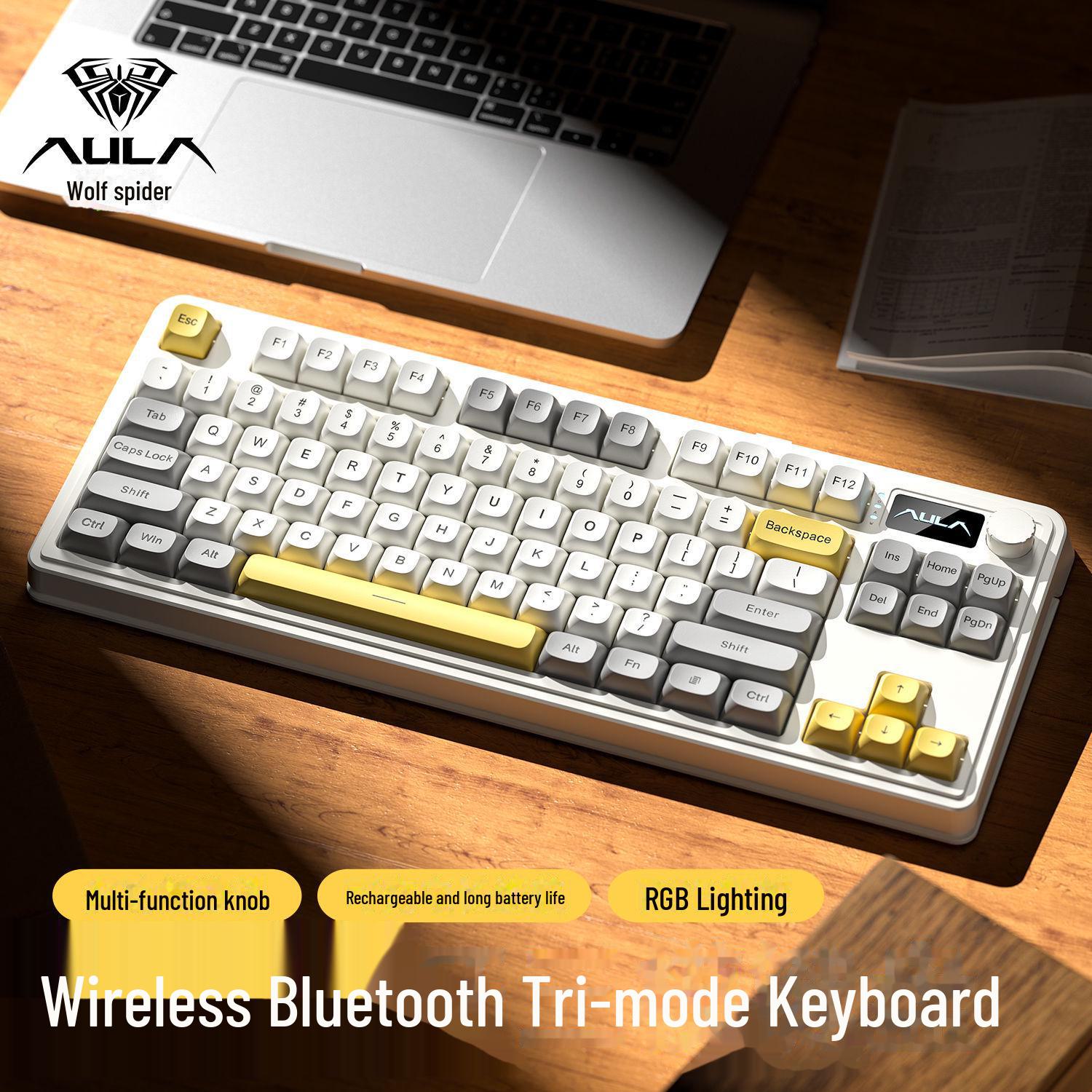 

Портативная механическая клавиатура Wolf Spider S99pro — три режима, красочный дизайн, с дисплеем, для офиса и игр.