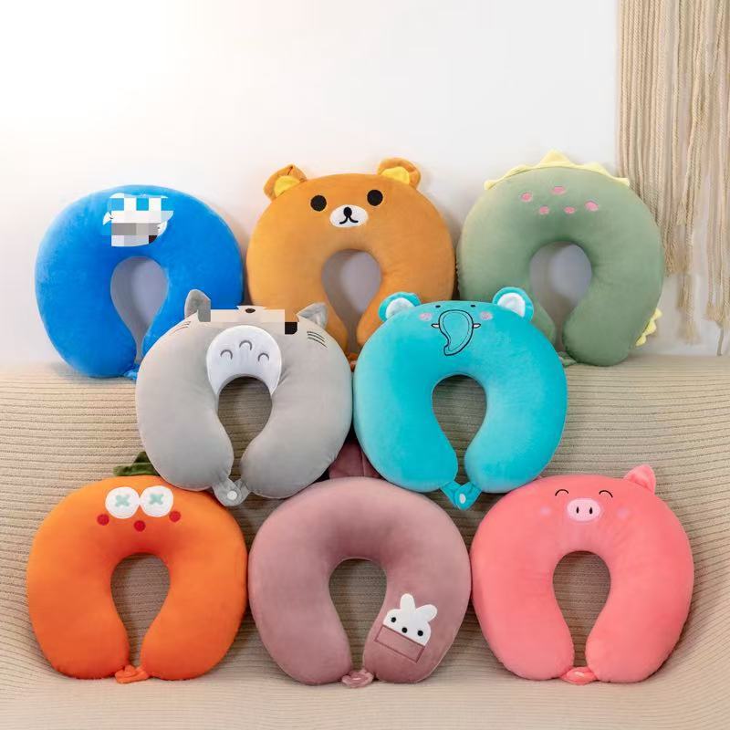 

Cartoon pp cotton u-shaped pillow boutique embroidery soft pp cotton filled cute u-shaped pillow lunch break pillow