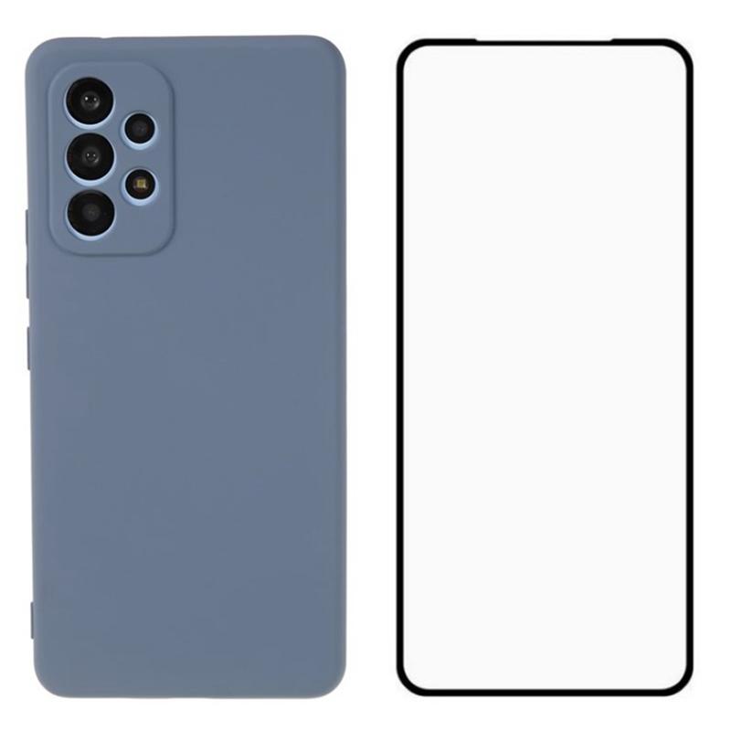 

For Samsung Galaxy A53 5G Case Precise Cutout TPU Phone Cover with Screen Film Lavender Grey