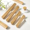 6pcs Long Bar Oak Walnut Cabinet Handle 7-Shaped Solid Wood Pulls Round Single Hole Knob Kitchen Bedroom Furniture Handles