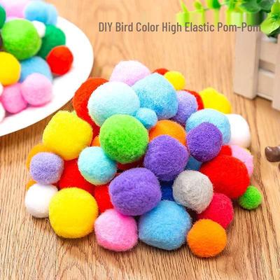 Bunte flauschige Pompons: Hoch elastische handgefertigte Plüschbälle für DIY-Dekorationszubehör