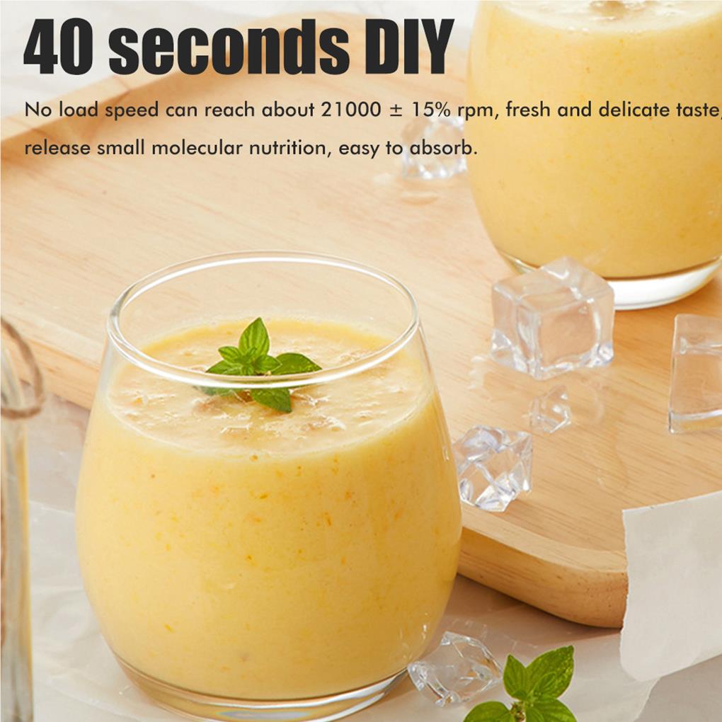 Electric Juicer Cup Handheld USB 1200mAh Battery Powered Washable Anti-corrosive Transparent 21000RPM Bottle with Lanyard