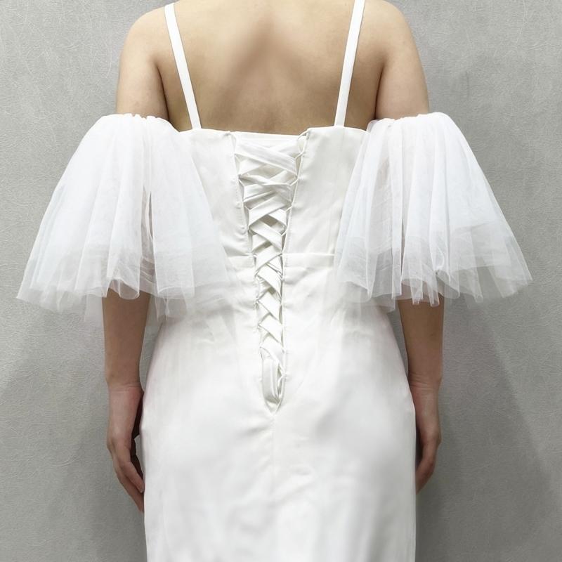 Elegant Net Bridal Gloves Soft Cotton Lined Arm Sleeves for Wedding Bride Simple White Tulle Accessories