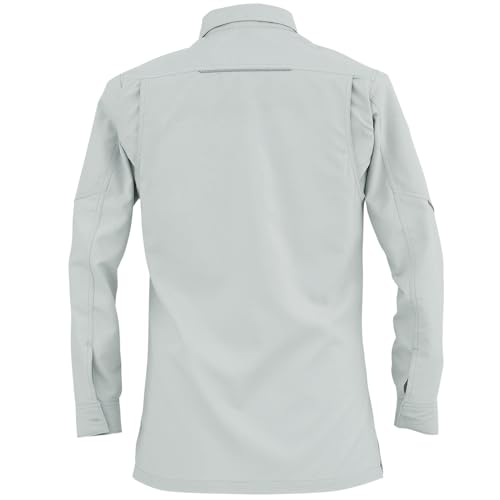 COCOS Nobuoka AE-9058 BOTTLE TECH® Eco Stretch Long Sleeve Shirt, Silver, Size 3L