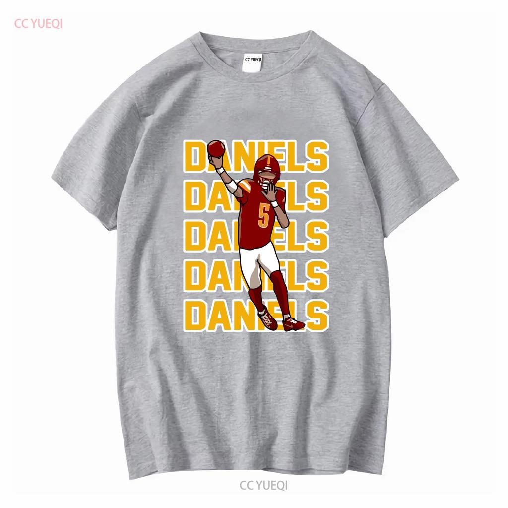 Jayden Daniels Tekst Afbeelding T-shirt Lange Of Korte Mouwen Vintage Gewassen Ademend Zacht Stijlvol Comfortabel Mode Uitgerekt