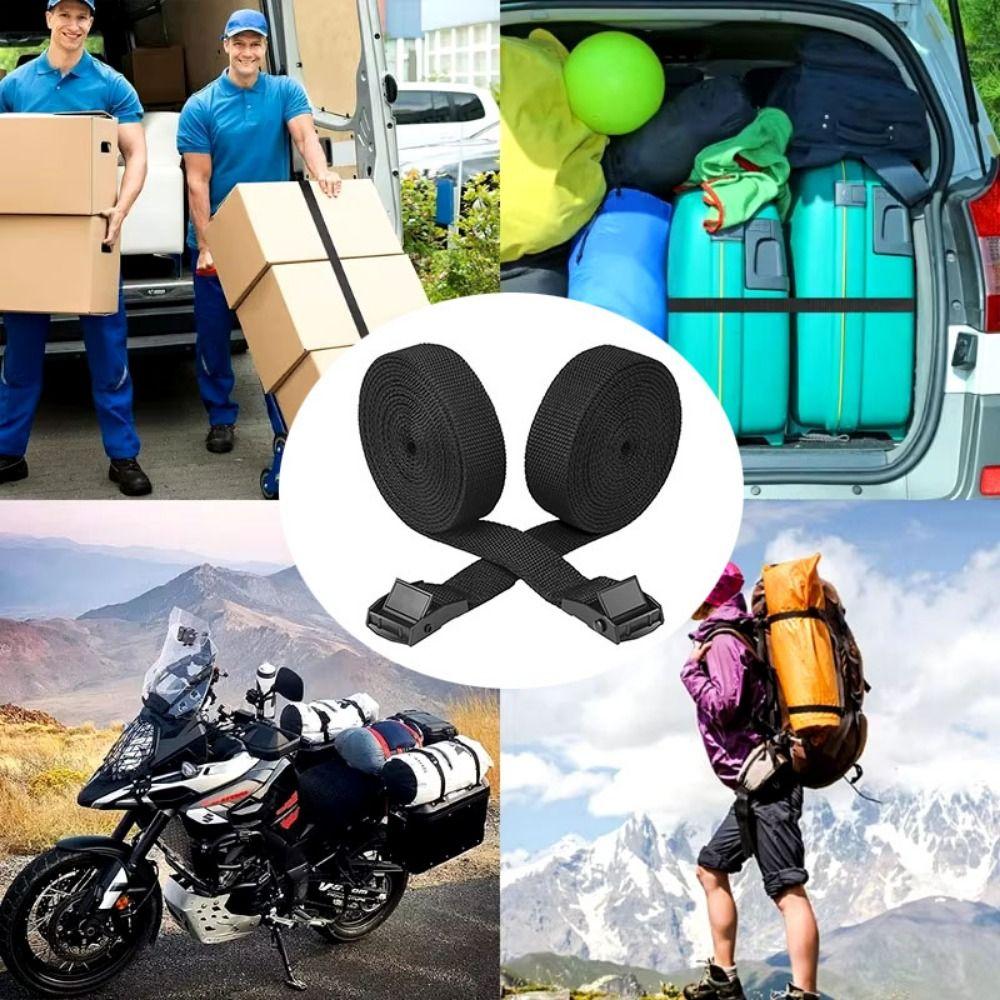 2pcs with Metal Buckle Cargo Lashing Belt 3 Meters Luggage Bag Fixed Strap  Tightening Device