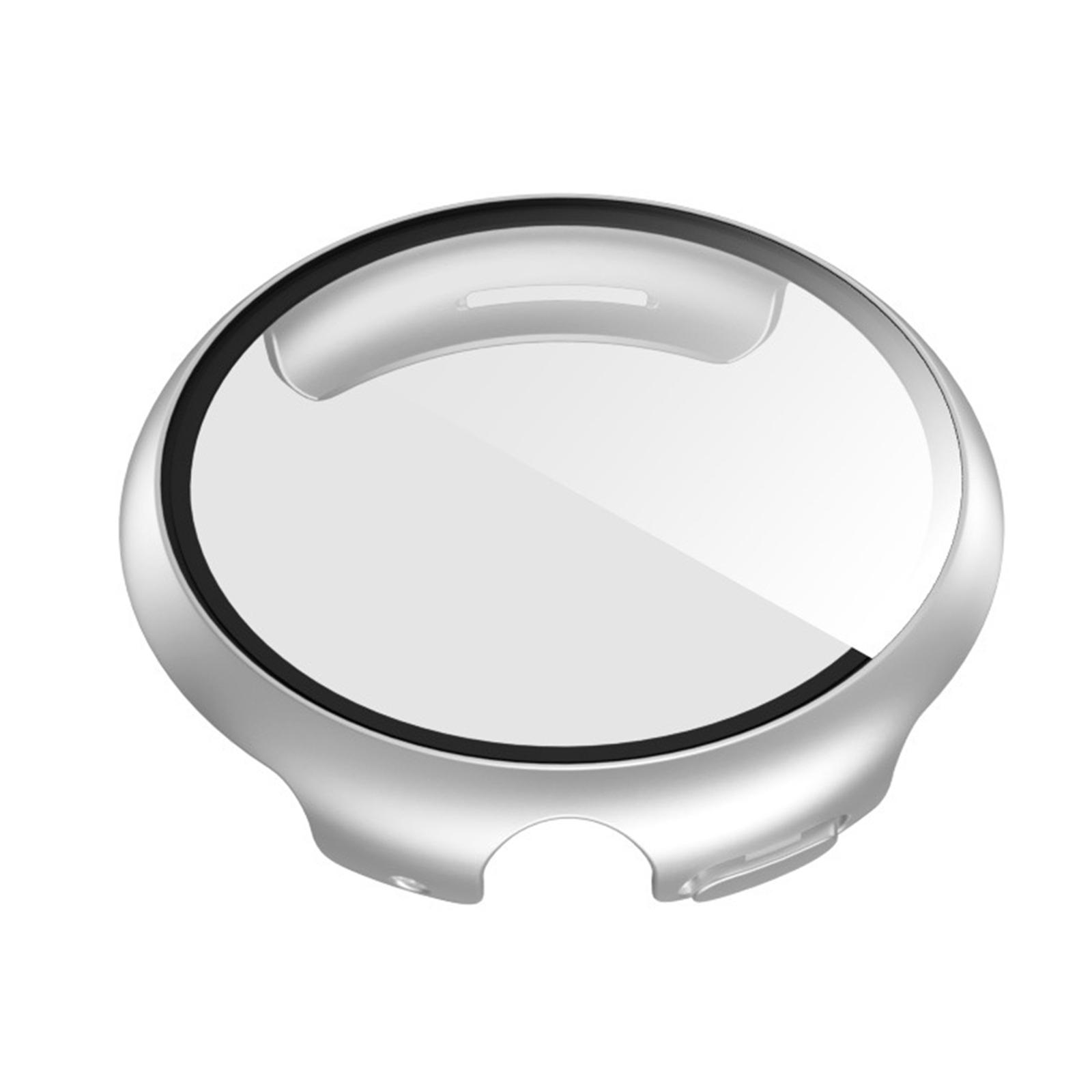 Защитный чехол с защитой экрана от царапин для Pixel Watch 3 41 мм/45 мм, пылезащитный корпус, защитная пленка для экрана смарт-часов 45 серебряный