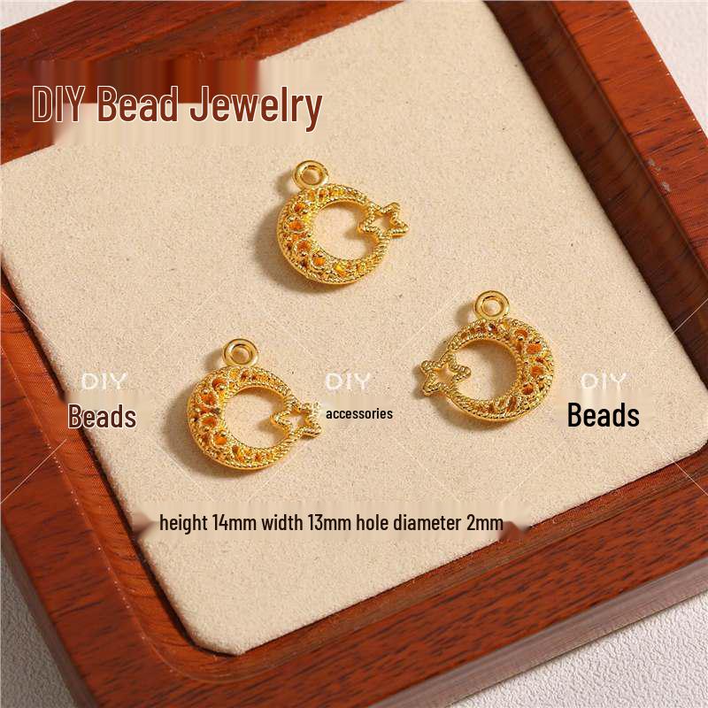 Moon Series Hollow Pendant Charms for DIY Beaded Jewelry