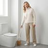 Creative Faux Rattan Toilet Brush Set with Holder Modern Home Decor Bathroom Cleaning Accessory for Contemporary Spaces