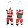 LED Santa Claus šplhající po provazovém žebříku Vánoční ozdoba na vánoční stromek, domovní dveře