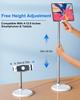 Eary Tablet Phone Floor Stand With 360 Rotatable Height Adjustment Non-Slip Stable Metal Base Phone Clip Holder Desk Accessories