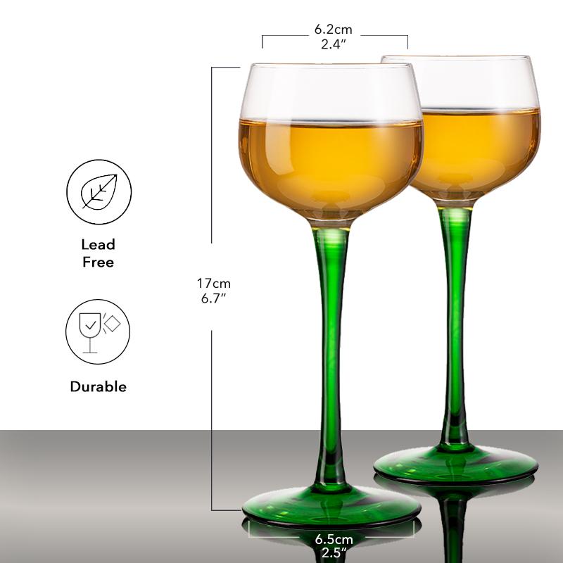 5(fl.oz) Vintage Emerald Goblets  Red Wine Glass Champagne Home Bar Wedding Party Using Holiday , Wedding Or Housewarming Gift